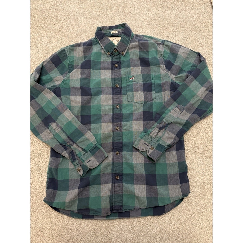 Vintage Hollister Y2K Plaid  Button Down Flannel Shirt stretch Men's Size Medium